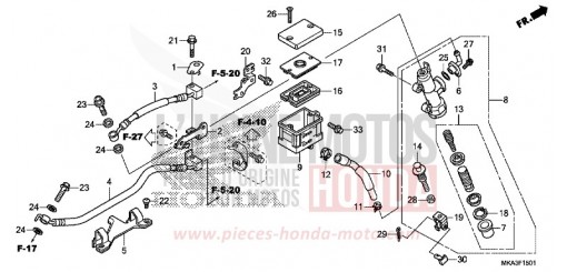 REAR BRAKE MASTER CYLINDER (NC750XA/XD) NC750XDJ de 2018